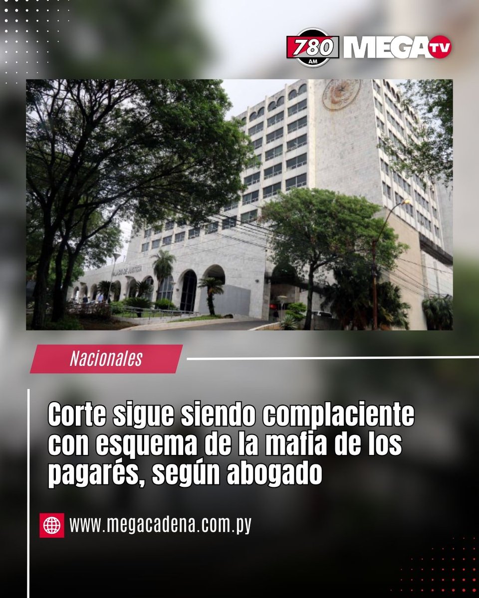 NACIONALES | Corte sigue siendo complaciente con esquema de la mafia de los pagarés, según abogado

📍 El abogado Jorge Rolón Luna, uno de los principales denunciantes del esquema conocido como «mafia de los pagarés», ha criticado duramente a la Corte Suprema de Justicia (CSJ)