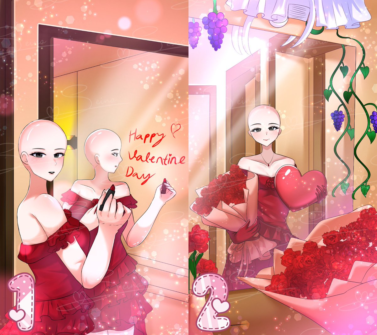 💋 VALENTINE YCH ART RAFFLE 💋

🎁 2 Lucky Winners :
• 1st — Mirror Confession 💄💗
• 2nd — Secret Bouquet 🌹🎁

How to join:
1️⃣ Follow + RT this post 🍀
2️⃣ Drop your OC 😳✨

🕛 Ends in 48 hours!

Good luck babieeesss 💕🌟

#artraffle #artgiveaway #Valentine