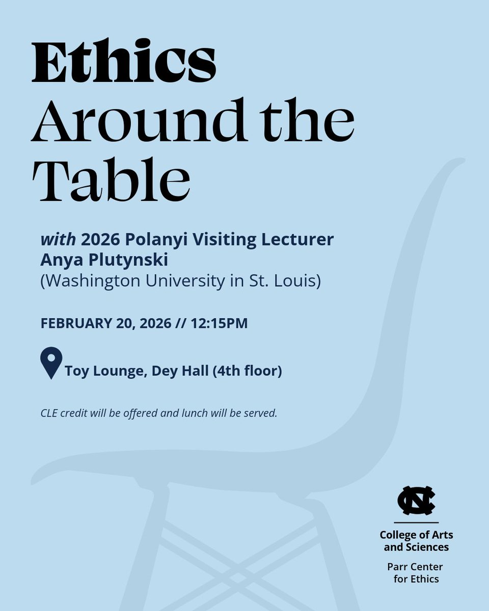 theparrcenter's tweet photo. Join us on 2/20 for an Ethics Around the Table session with 2026 Polanyi Visiting Lecturer Anya Plutynski​ of @WashU! Prof. Plutynski​ will explore psychiatric diagnosis and the Rumpelstiltskin Effect, asking whether this phenomenon is placebo, or, in some cases, a “nocebo.” https://t.co/7XAybbRtmn