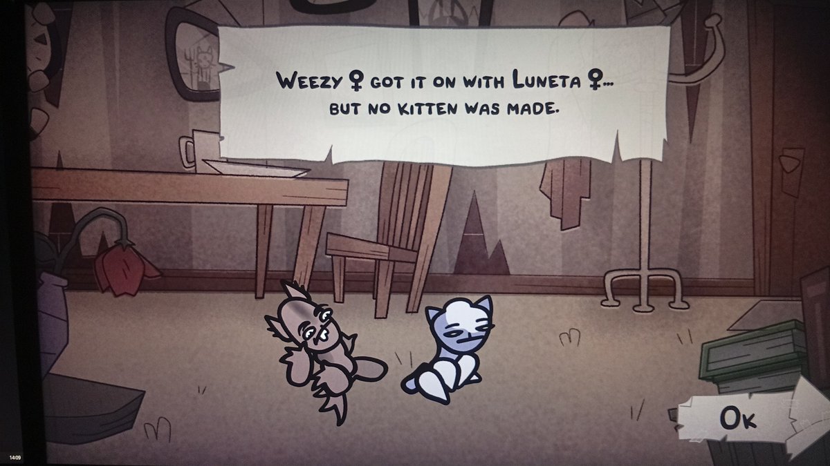 mewgenics es peak mis gatas son lesbianas y no paran de intentar tener bebés aunque no puedan