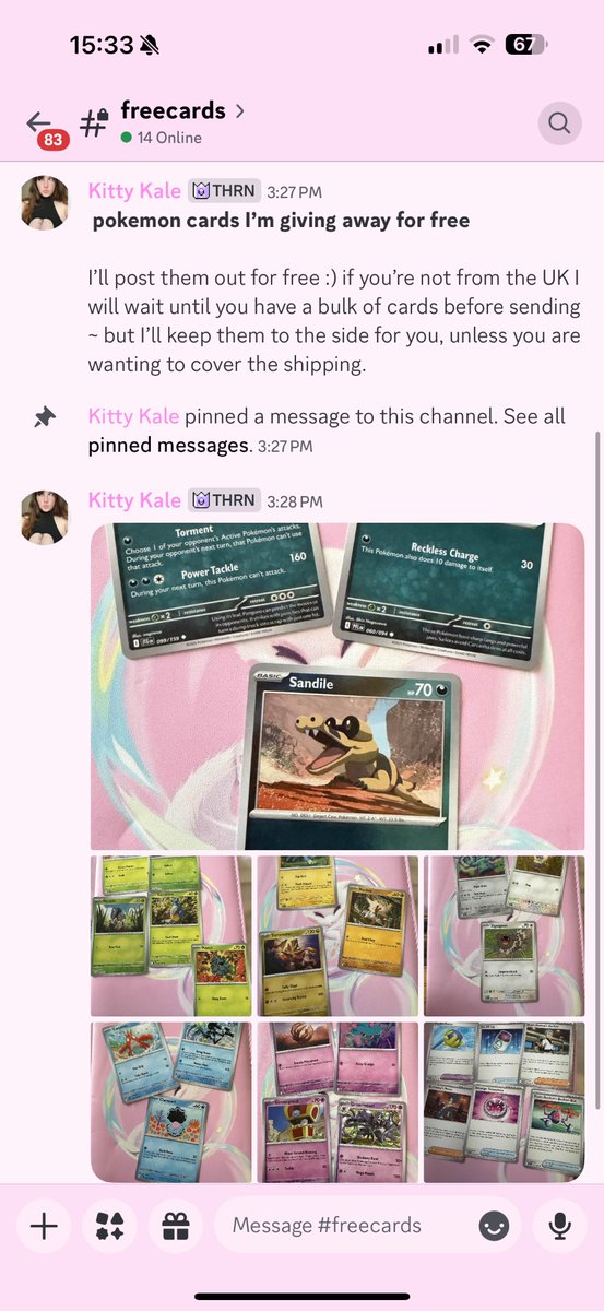 ♥️ going forward I’ll be giving away my pokemon cards (that I don’t collect) for free! 🙂‍↕️