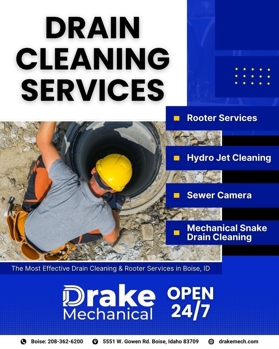 DrakeMechanical's tweet image. Do you have a clogged kitchen sink? Is your toilet struggling to flush? Call Drake Mechanical, and we'll get it sorted out today!

hubs.ly/Q042JyGM0

#HVACtech #coupons #plumbing #heating #airconditioning #plumbingsolutions #piperepair #womenownedbusiness