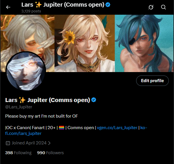 Lars_Jupiter's tweet image. So close to 1k omg aaaa 😭#artmoots #smallartist