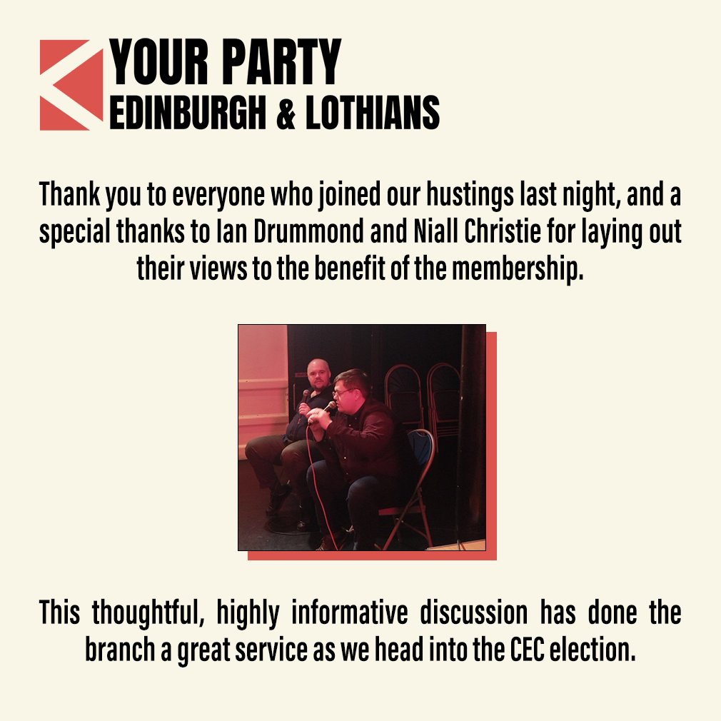 Thanks to everyone who came to our hustings and to <a href="/IanDrummo/">Ian Drummond</a>  and <a href="/NiallChristie1/">Niall Christie</a> for such a sharp, insightful discussion.

Conversations like are incredibly helpful for our members to make a fully informed decision in these CEC elections!