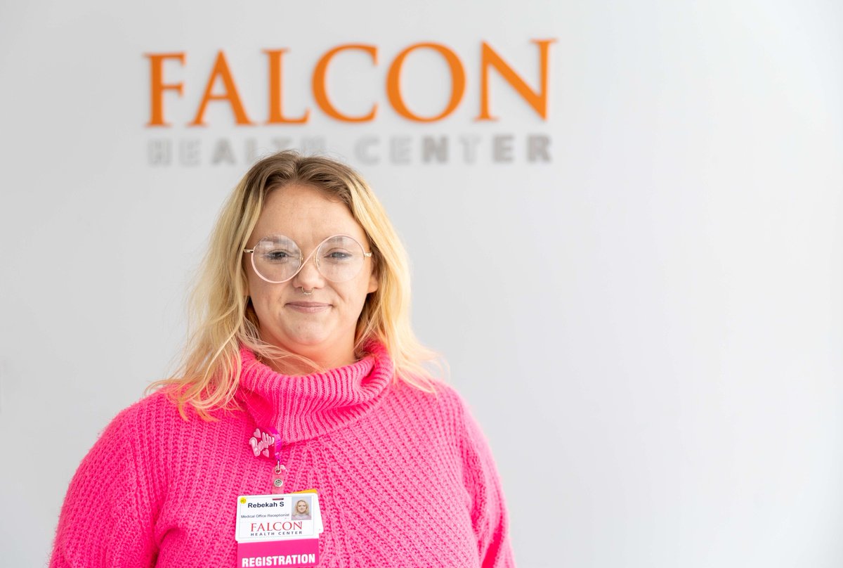 Meet Rebekah S. 👋

She works at our first-floor registration desk and is one of the first friendly faces you’ll see when you arrive at Falcon Health Center. Rebekah is here to help you get checked in and ready to be seen by our providers! #FalconHealthCenter #MeetTheTeam