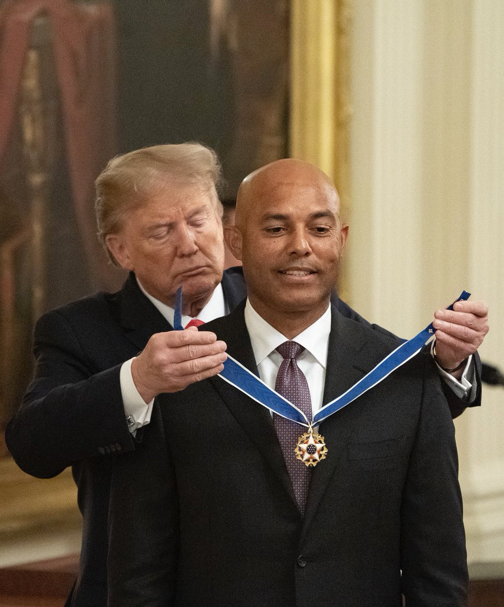 Ceremonia donde Donald Trump otorgó la Medalla Presidencial de la Libertad, al mejor beisbolista de Panamá  Mariano Rivera.