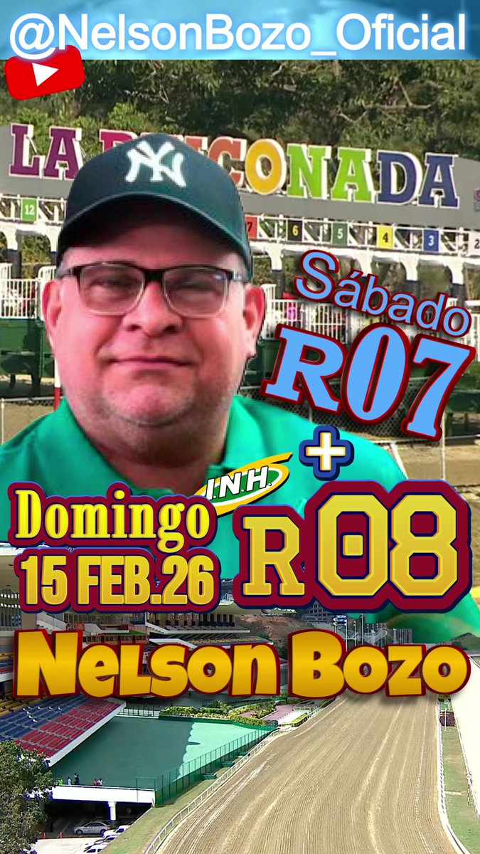 DOBLE Tanda 👉 para el 5y6 #LaRinconada 14 y 15.FEB.26 | R08 | Nelson Bozo "el Triple Coronado del Hipismo" 🏇🏅🏆
por Aquí !...👉 LINK:  youtu.be/PwGHPWnDlM0🔥