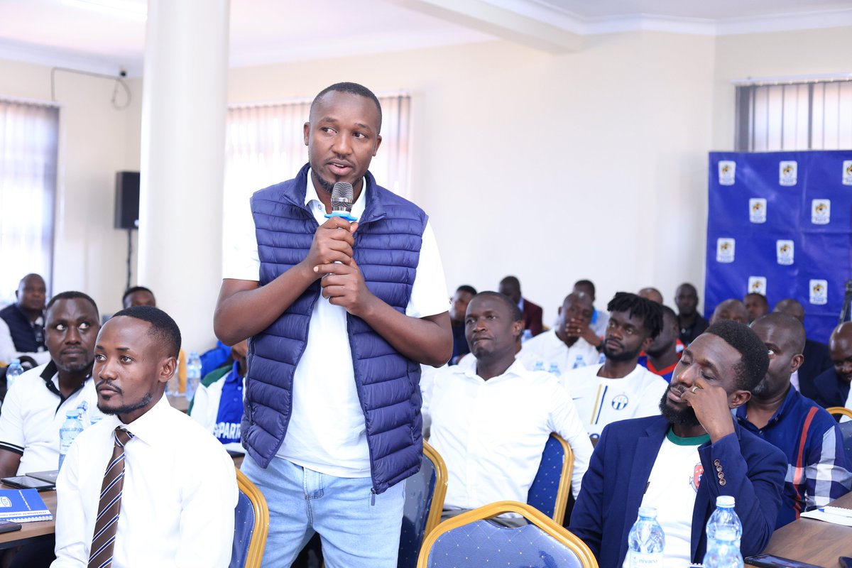 OfficialFUFA's tweet photo. FUFA has today held an engagement with football academies Proprietors from across the country that was intended at helping them appreciate the direction FUFA is taking as well as improving and enriching FUFA’s ‘thinking’ and promote inclusiveness.
FUFA President Hon. @MosesMagogo expressed his gratitude to the participants for their passion and in most cases volunteering as key stakeholders on whom football greatly thrives as he responded to some of their questions and assured them of total FUFA support and commitment to continuously listen, engage and guide them through the registration process which is now a requirement under the laws of the country.
The meeting which was held at the FUFA Hotel in Kisaasi was also attended by FUFA Football development director Bashir Mutyaba, Uganda Youth Football Association Chairman Roberts Kiwanuka among other officials.