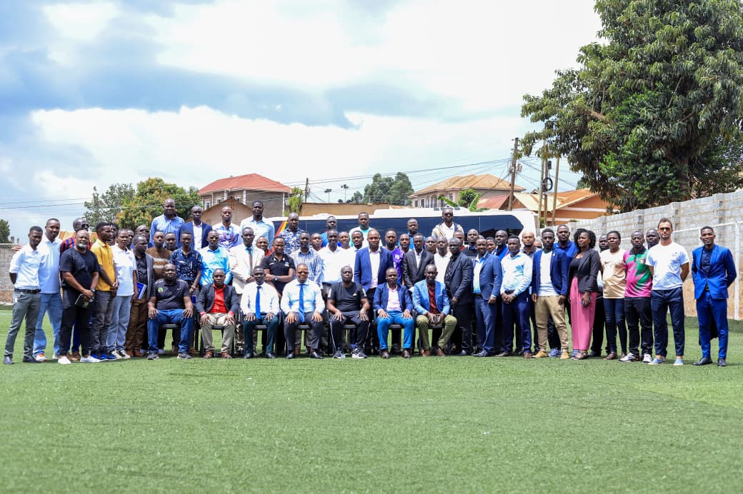 OfficialFUFA's tweet photo. FUFA has today held an engagement with football academies Proprietors from across the country that was intended at helping them appreciate the direction FUFA is taking as well as improving and enriching FUFA’s ‘thinking’ and promote inclusiveness.
FUFA President Hon. @MosesMagogo expressed his gratitude to the participants for their passion and in most cases volunteering as key stakeholders on whom football greatly thrives as he responded to some of their questions and assured them of total FUFA support and commitment to continuously listen, engage and guide them through the registration process which is now a requirement under the laws of the country.
The meeting which was held at the FUFA Hotel in Kisaasi was also attended by FUFA Football development director Bashir Mutyaba, Uganda Youth Football Association Chairman Roberts Kiwanuka among other officials.