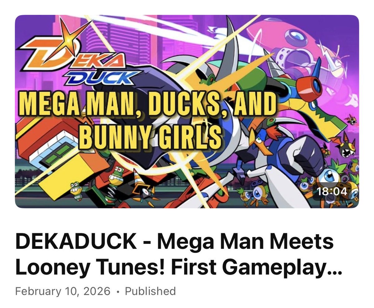 AnuraEXE's tweet photo. ✦ NEW YOUTUBE VIDEO ⟡･ﾟ

Checking out Dekaduck! 

Amazing Indie Mega Man X inspired game 

Sick Action Platforming
Beautiful Hand-Drawn Style

🔗 https://t.co/1Zw3EdFucj https://t.co/h1brohIxut