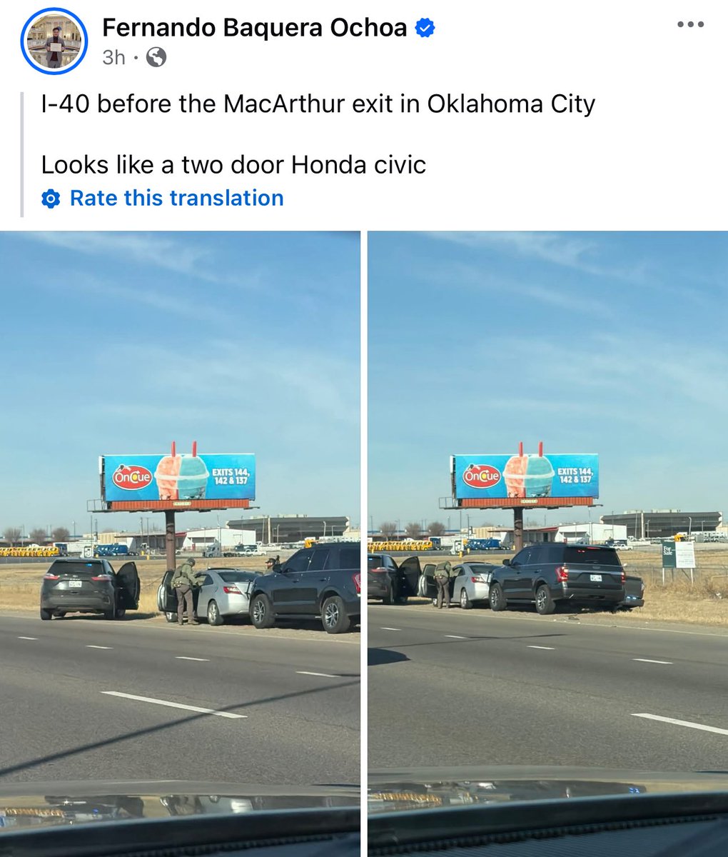 We live in a time in Oklahoma where students can’t be on their phones during school hours, but teachers can be on social media doxxing live locations of ICE agents. 

Fernando(DACA recipient) is a teacher at US Grant in Oklahoma City. 

He post ICE locations while “teaching”.