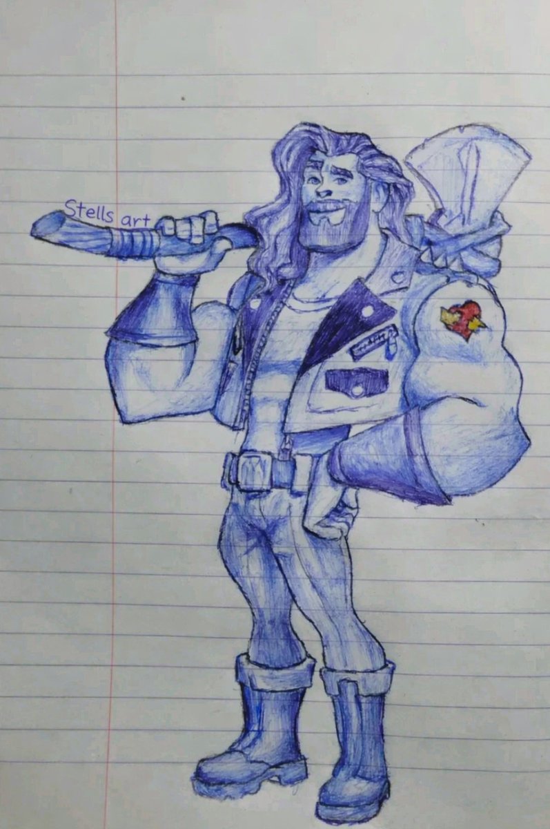 Almost out of ink and time...
But this character is an old animated cartoon... If you can guess right 😅🤏🖊️🎖️