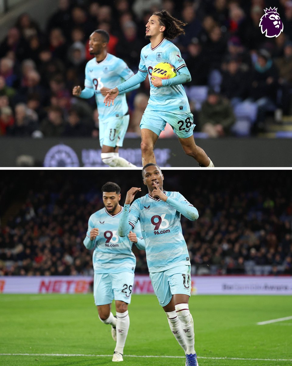 premierleague's tweet photo. ⚽ 40' Hannibal 
⚽ 44' Jaidon Anthony
⚽ 45+2' Jefferson Lerma (own goal)

From 2-0 down to 3-2, @BurnleyOfficial turn it around at Selhurst Park 👏 https://t.co/L42SSo1dJy