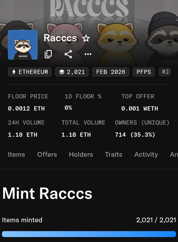 1.18 e Volume already 🦝
Appreciate everyone showing up

Reveal soon 
gRACCCS🫂