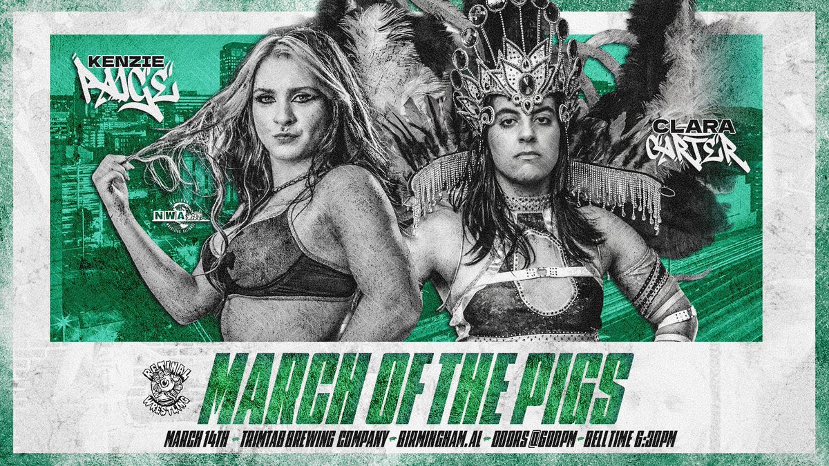 Retinal presents... MARCH OF THE PIGS

Tickets on sale NOW and moving fast. Grab the best seats in the house at retinalwrestling.com

🗓️March 14
⏰Doors 6:00PM - Pre-Show at 6:30PM
📍TrimTab Brewing Company, Birmingham, AL #bham
🎟️$20 VIP SEATS / $15 GA retinalwrestling.com