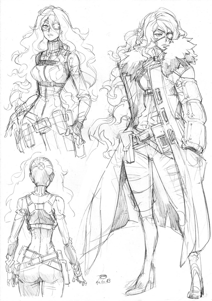 Another page towards reworking our Bounty Hunter, Victoria Steel ~ Her new design is similar to her original design with the biggest changes having been made to her coat ! You can see the progression posted on the community server, discord.gg/Tu3uVdj