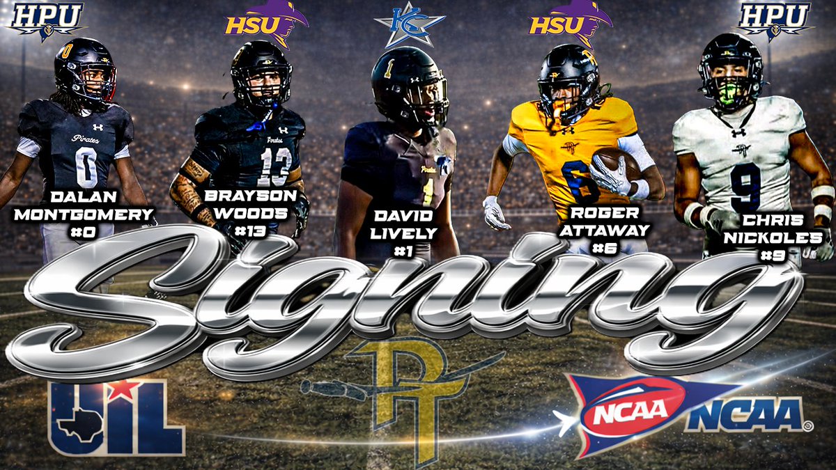 🏈 COLLEGE FOOTBALL SIGNING 🏈
🗓 Today
⏰ 4:15 PM
📍 Pine Tree High School Cafeteria

Join us as we celebrate these young men taking their game to the next level!

🏈 Roger Attaway – Hardin-Simmons University
🏈 David Lively – Kilgore College
🏈 Dalan Montgomery – Howard Payne