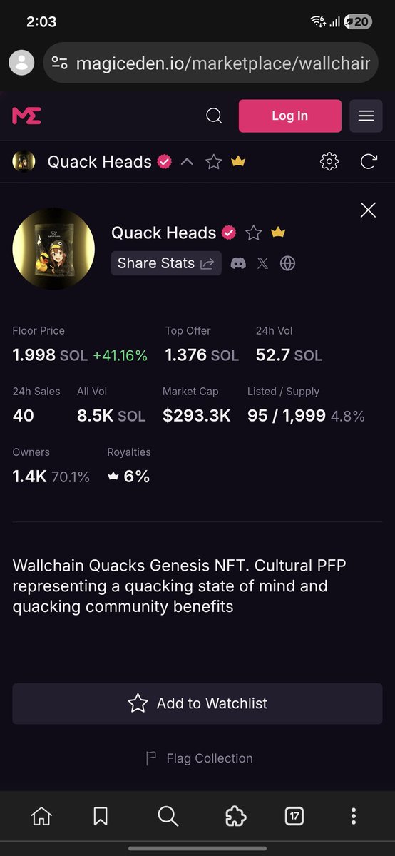 Sandy23285375's tweet photo. @wallchain announced a new campaign only for Quack Heads NFT holders. The floor price went up 45%. 

It is still early. Join my referral link and support me.
https://t.co/qEklCwejzd

#crypto #wallchain #DOGE
#bitcoin https://t.co/TjFL3Orch4