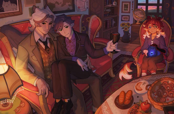 My friend wanted an art of my characters for their birthday, so I decided to draw them and also some of our friends' characters!! :з #art