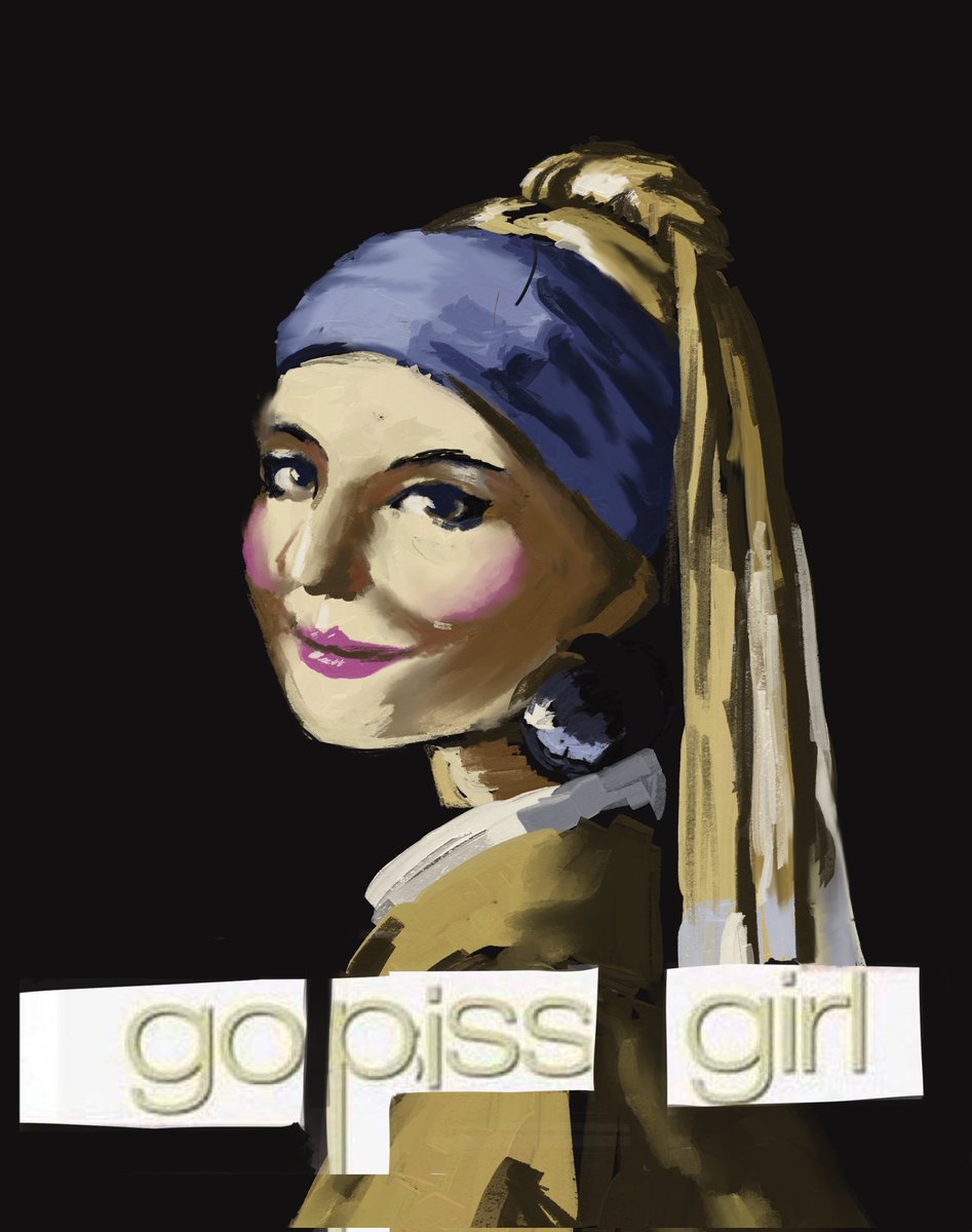Candysartcorner's tweet photo. Go piss girl with pearl earring https://t.co/PJBbXcoVzY