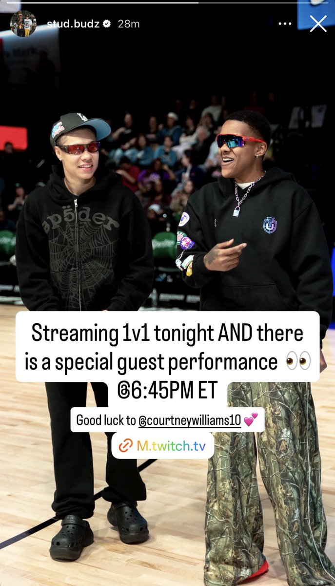 haushoops's tweet photo. Studbudz will be streaming Unrivaled’s 1v1 tournament on Twitch… including the special guest performance. 👀🖤 https://t.co/IoR1PL29PU