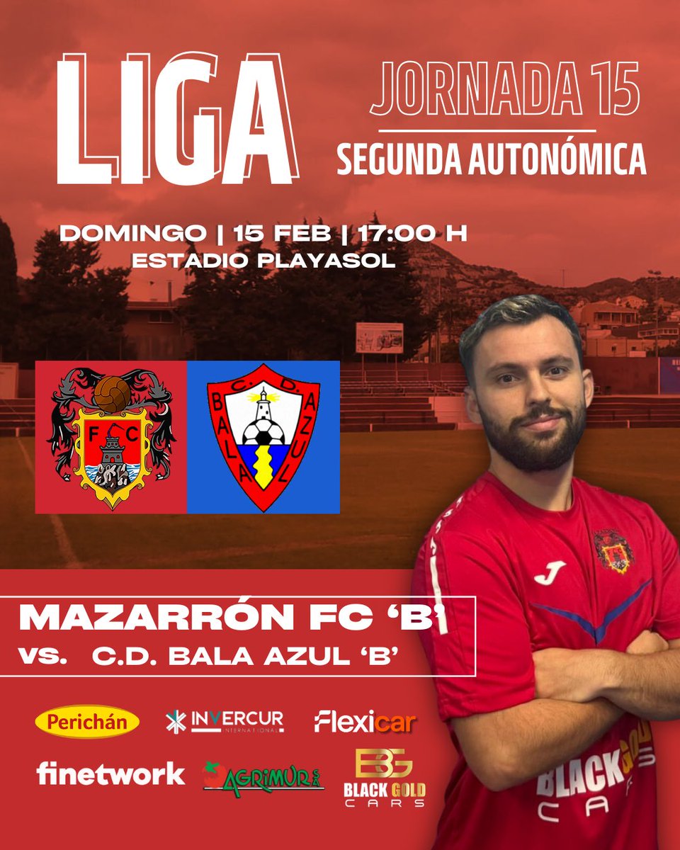 MazarronFC's tweet photo. 👥🔴| 𝙈𝘼𝙕𝘼𝙍𝙍𝙊𝙉 𝙁𝘾 𝘽 | SEGUNDA AUTONÓMICA

🆚 @cdbalaazulb 

🗓️ Domingo | 15 ENE
⏰ 17:00 H
🏟️ Estadio Playasol

#VamosMazarron #WeAreMazarron ❤️⚔️💙 https://t.co/tw4F73Xqq0
