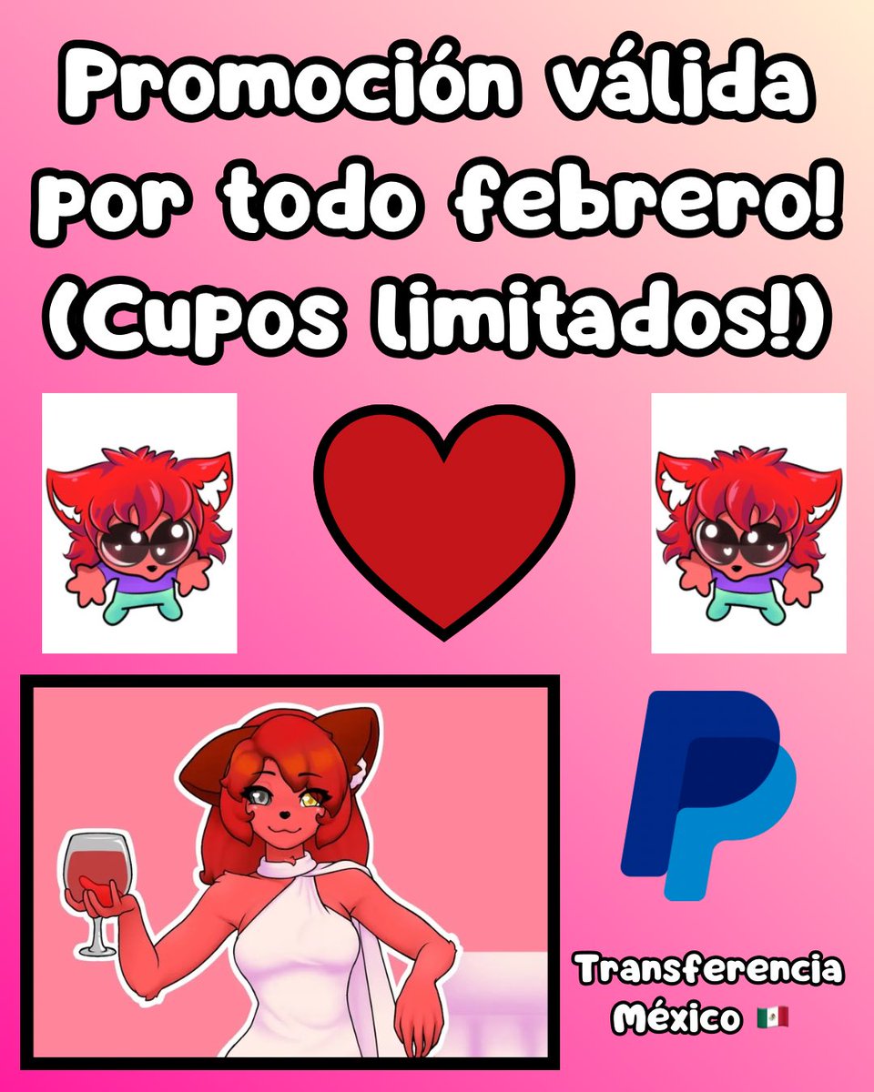 Attention!! Attentive everyone!!

VALENTINE'S DAY PROMOTIONS!!

Do you like some great art for your characters or those of your partner?

Have a great life!!
#ValentinesDay #comissionsopen #DigitalArtist #furryartists