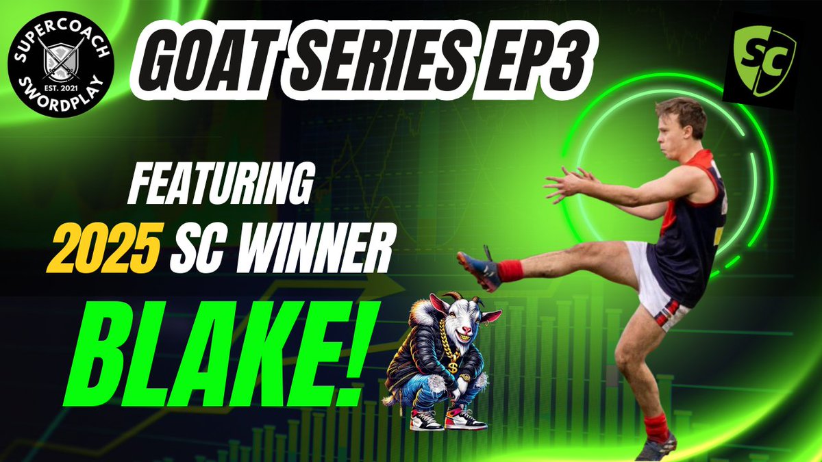 🚨🐐Want to hear from the 2025 #AFL #Supercoach winner? 👀Well look no further - we have tracked him down!  2025 SC Champion Blake gives us EXCLUSIVE access as we delve deep inside his supercoach mind to unlock his secrets to success in our GOAT series!👇
youtu.be/BIr9HyA8a5c
