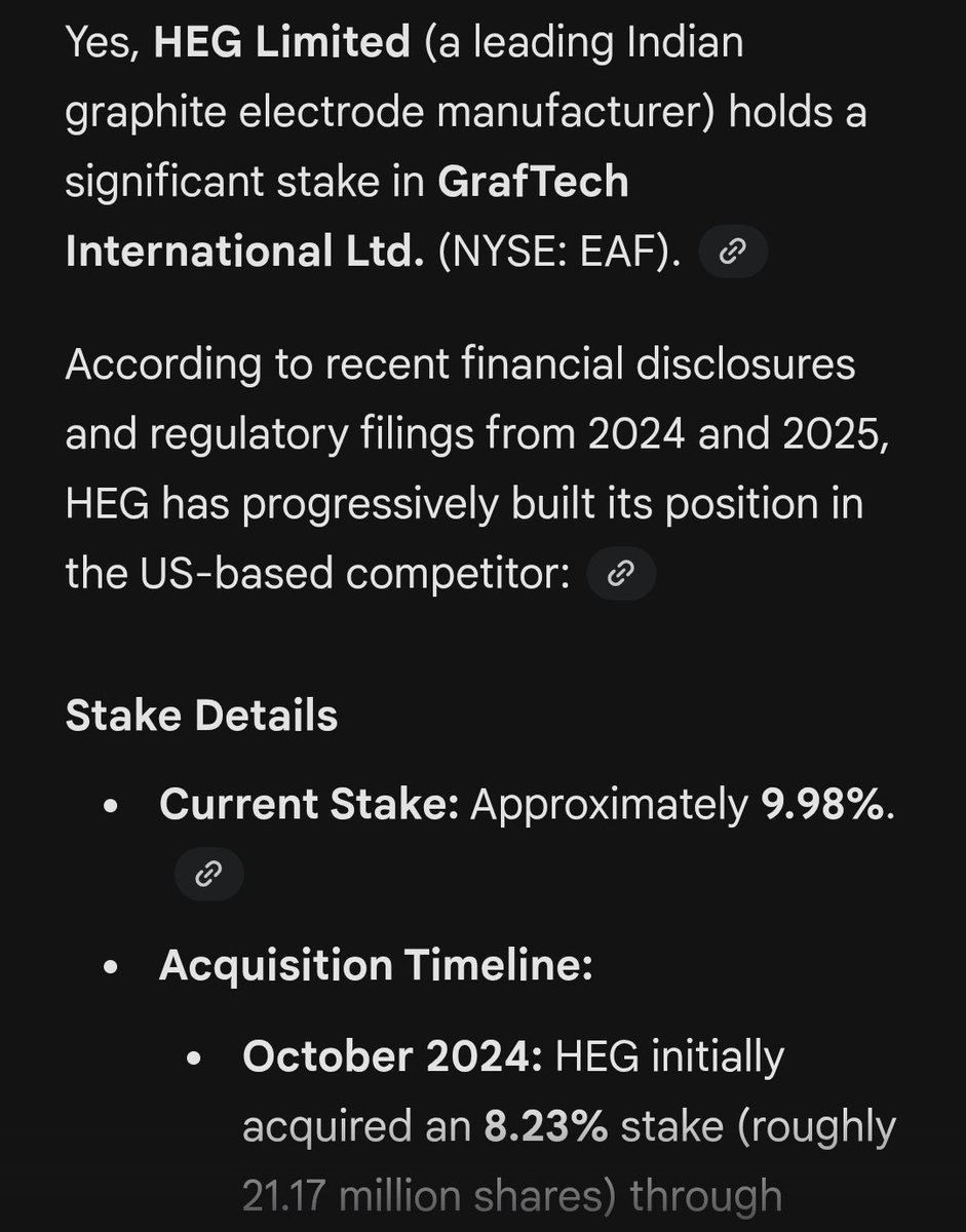 yudiz2604's tweet photo. Probable reason for fall in #HEG was a 50% crash in dere. investment holding in #Graftech.

LOOKS MORE LIKE A SHAKEOUT.

 #Graphite  #rainindustries
#MULTIBAGGARS
#metals #Commodities #nifty #bulls #Metals #copper #gold #India #suzlon #idea #aluminium #silver https://t.co/7zxIbrsvAF