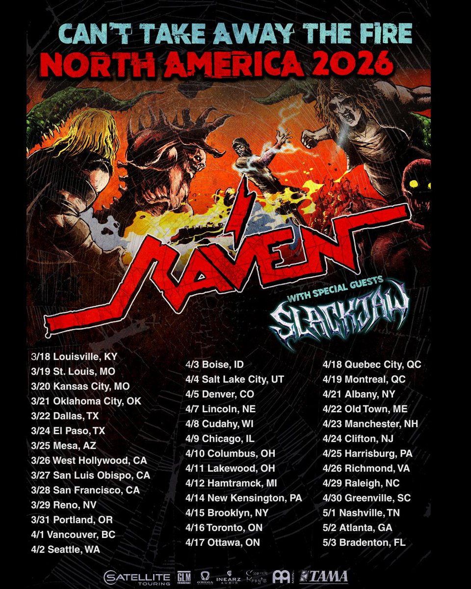 slackjawmetal's tweet photo. 2026 NORTH AMERICA. ALL TICKETS ON SALE NOW. https://t.co/z8CSptGrXy
