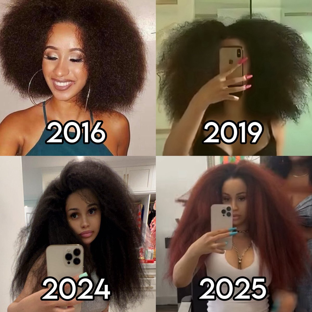 this is all the evidence I need to know that Cardi B’s haircare line “Grow Good Beauty” works. Look at those results!🙂‍↕️