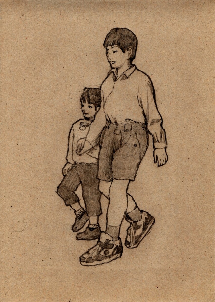 #子供編ポーズカタログ模写
手をつなぐ１７。