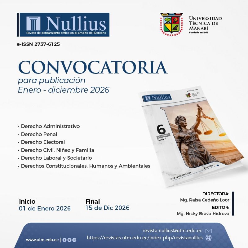 Abierta convocatoria de manuscritos. Visita nuestra revista revistas.utm.edu.ec/index.php/revi…