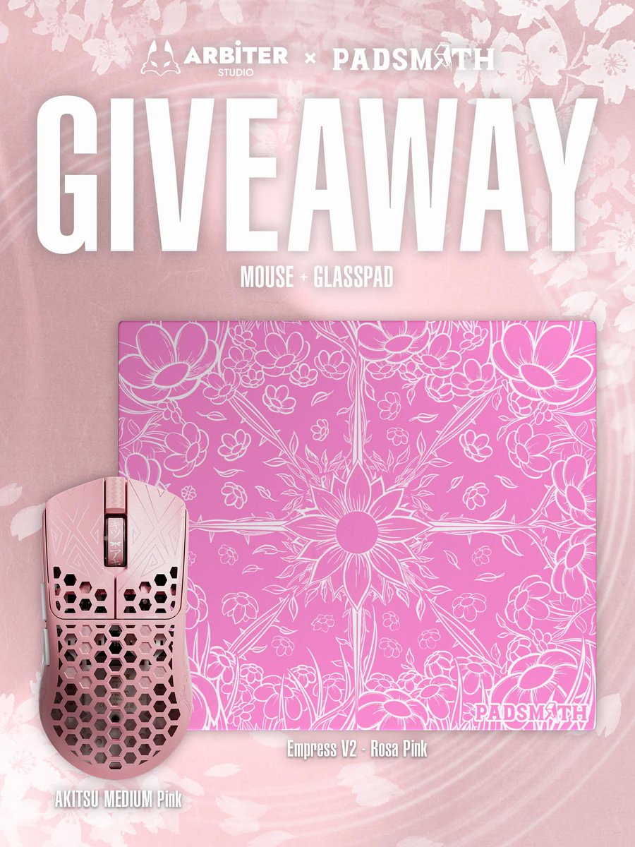 arbiterstudio's tweet image. 📢AKITSU MEDIUM PINK × PADSMITH ROSA GIVEAWAY

Valentine’s Edition.

We’re giving away:
1 x Akitsu Medium Pink Wireless Mice
1 x Padsmith Rosa Glass Pad

One winner. Two pink essentials.

To enter:
• Follow @ArbiterStudio &amp;amp; @Padsmiths 
• Like + Repost
• Tag someone you’d gift