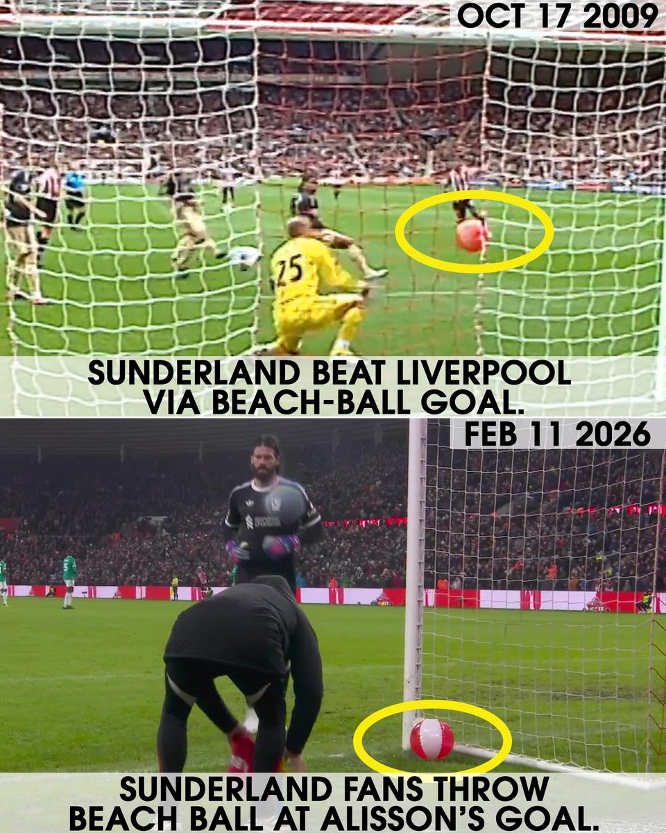 Sixteen years after Sunderland infamously beat Liverpool 1-0 as a shot deflected in off a Reds-branded beach ball, the northern fans remember 😅
