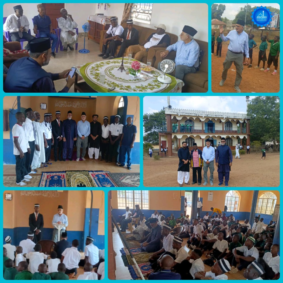 JalsaSalanaSL's tweet photo. 🌿 Visit to Masiaka Jamaat

The Markazi Guest accompanied by the MIC, visited Masiaka Jamaat, where he met with local executive members. He also offered Zuhr prayer with members &amp; delivered a brief and inspiring address to the students of Ahmadiyya School Masiaka.📚

#JalsaSalone https://t.co/yAduU2HcBS