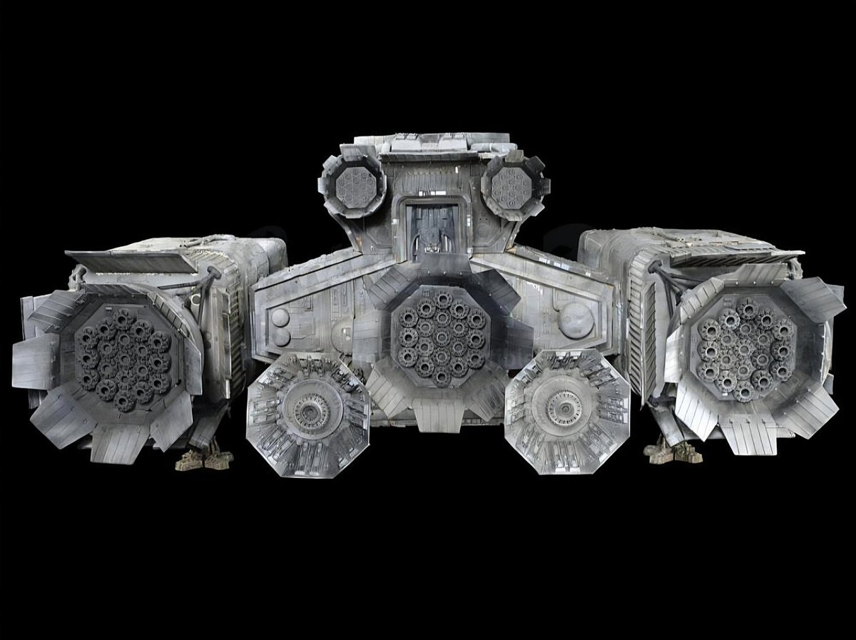 RJCrowtherJr's tweet image. 🪐 Amazing remastered close-ups of the ALIEN (1979) Nostromo principle filming model which is 11 feet long! Thread 1/2