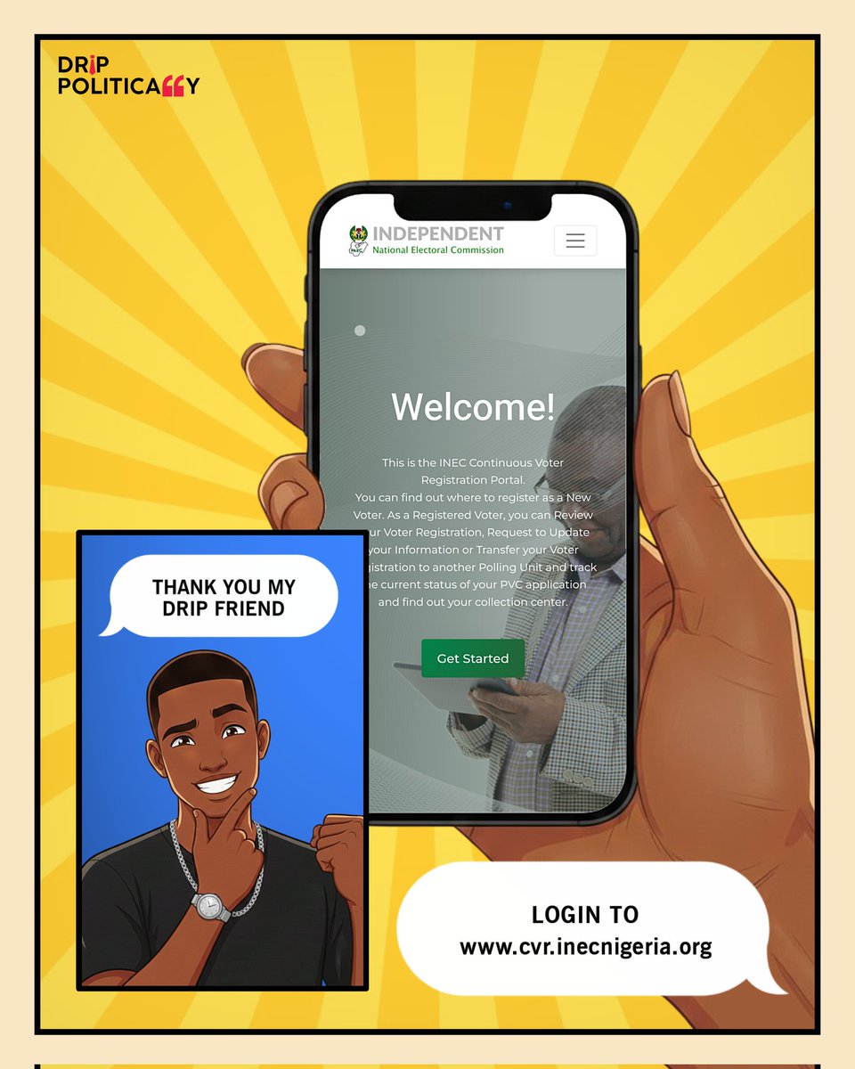 DPolitical53096's tweet photo. Bobo thought his escape plan was solid 
Embassy said: “Nice joke.”
Halimat said: “Since you’re still here… INEC dey wait.” 
Not everyone will japa.But everyone will live with election results.
If you’re here, your voice matters.
Get your PVC. 🇳🇬
#DripPolitically #MyDripMyVoice https://t.co/ir9BOiR0y8