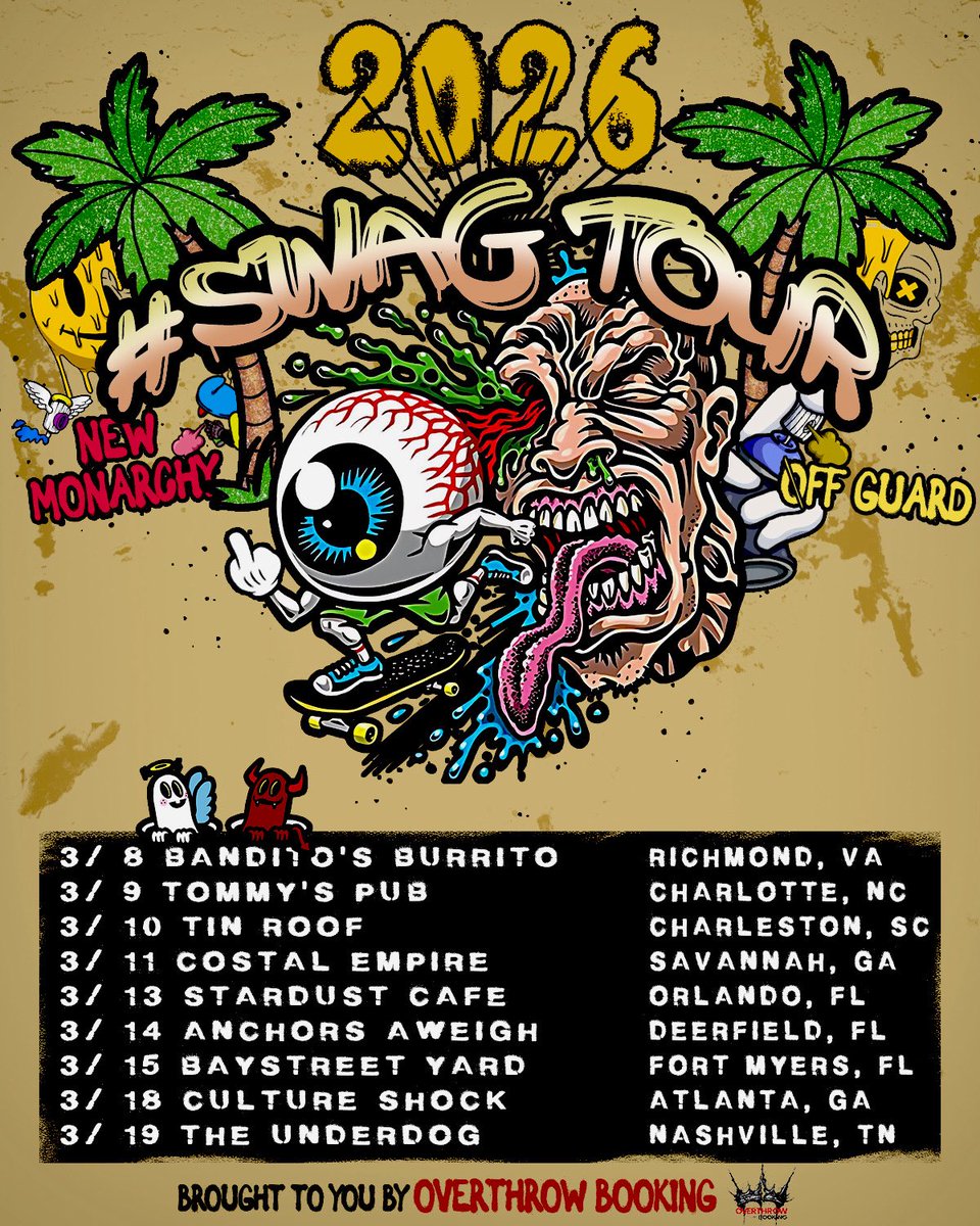 We’ll be going on tour with our friends in New Monarchy next month! 🤘Southeast friends, coming to a city near you! 🙏