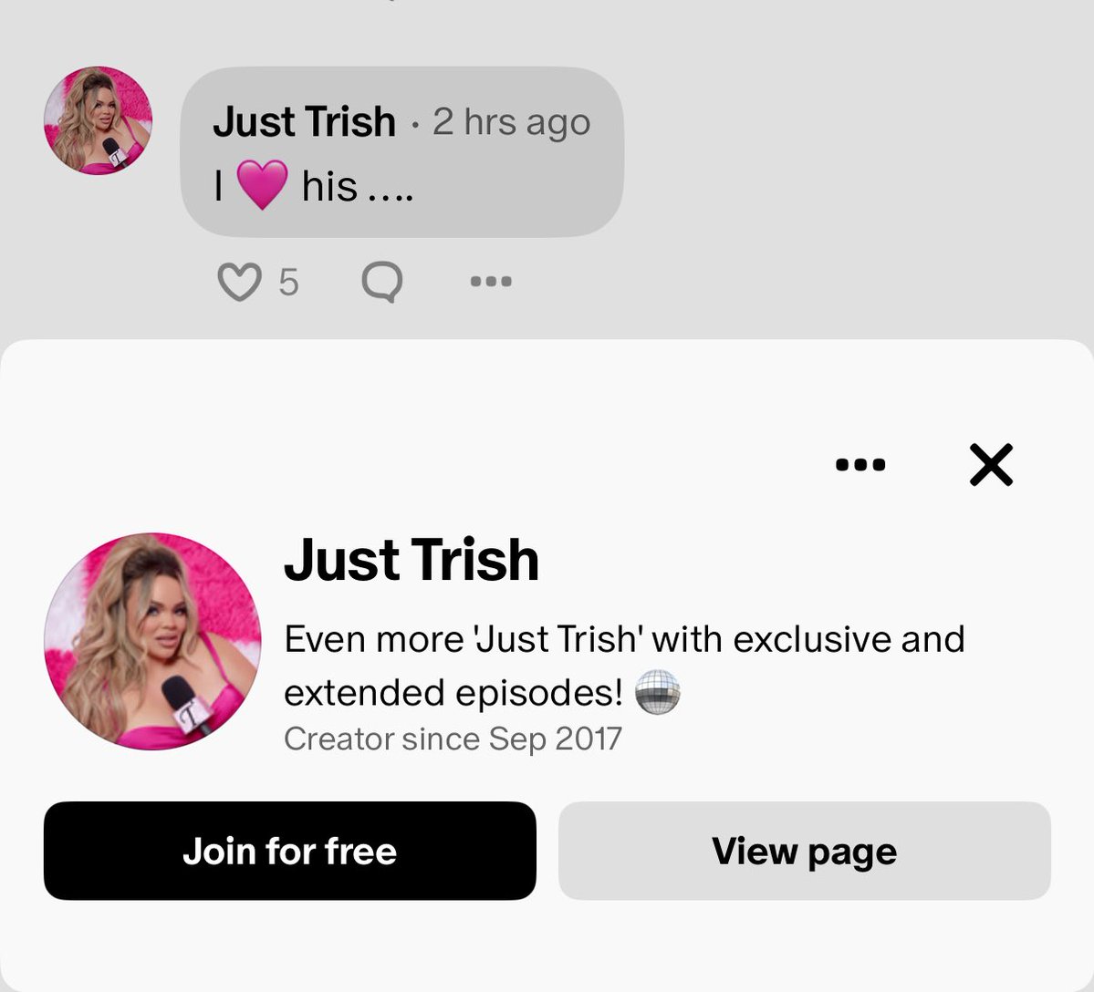 dnpclouds's tweet image. trisha paytas commenting on dnp patreon quip, i am laughing