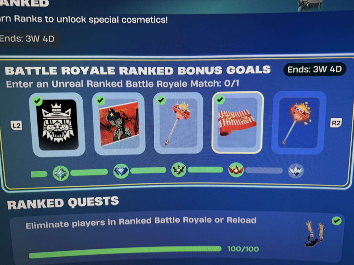jkwok97's tweet photo. @FortniteStatus ranked BR is still not fixed
I’ve played a several rounds and gone back to lobby, still not showing my champion rank and it seems my lobbies are full of unreal and champion players… not diamond players https://t.co/TDktRXLQ3B