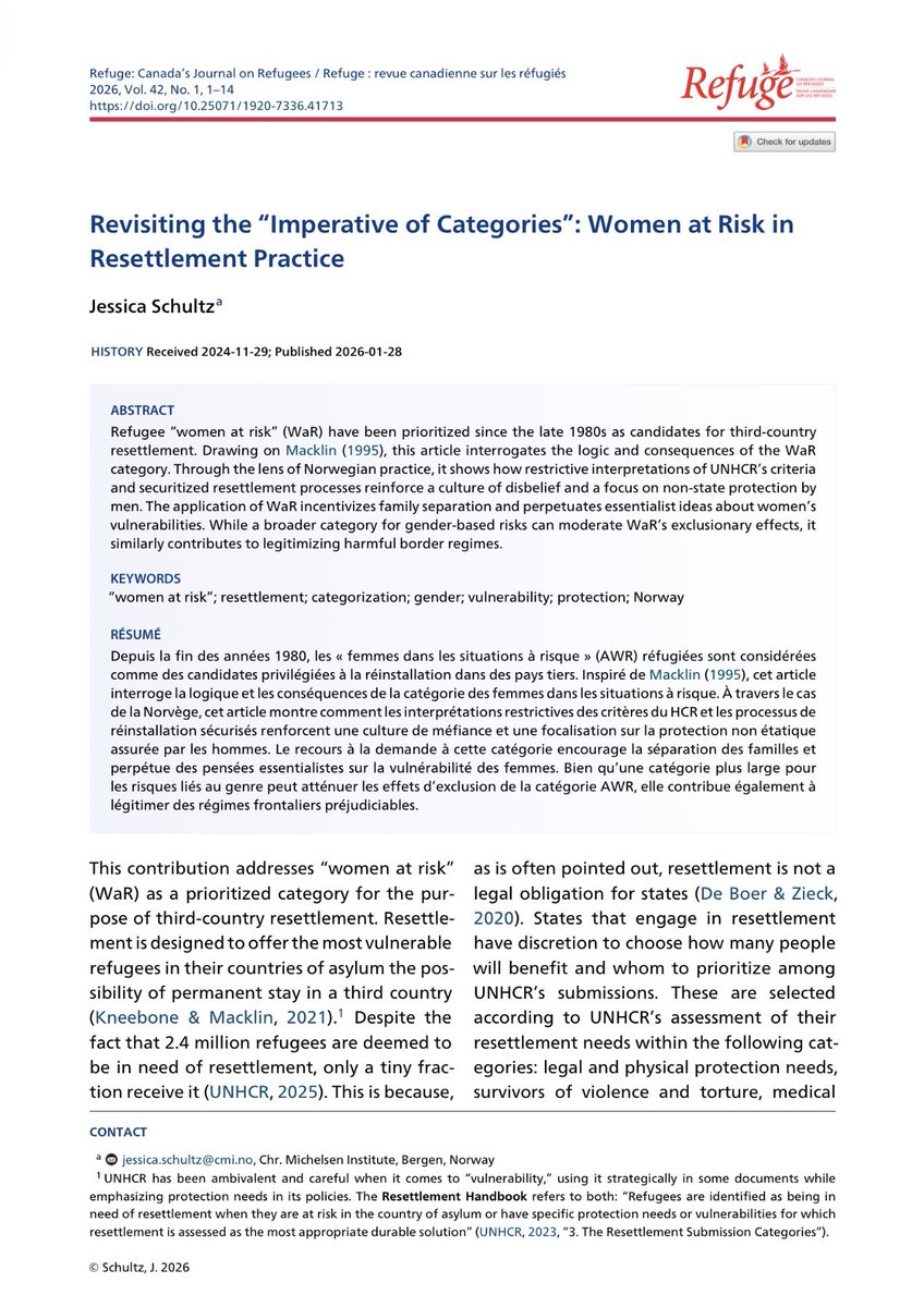 Refuge: Canada's Journal on Refugees tweet media