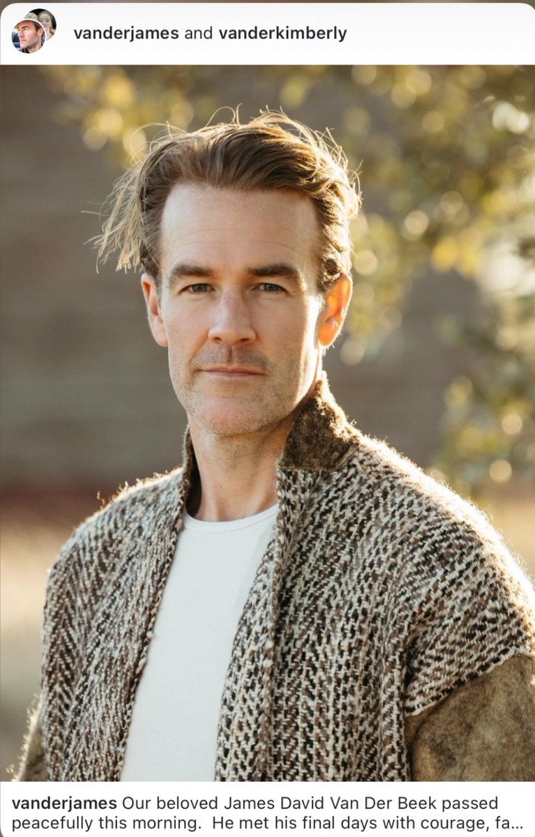 Pues si… murió q los 48 años el actor James Van Der Beek, recordado por la serie Dawson’s.

Padecía cáncer colorrectal