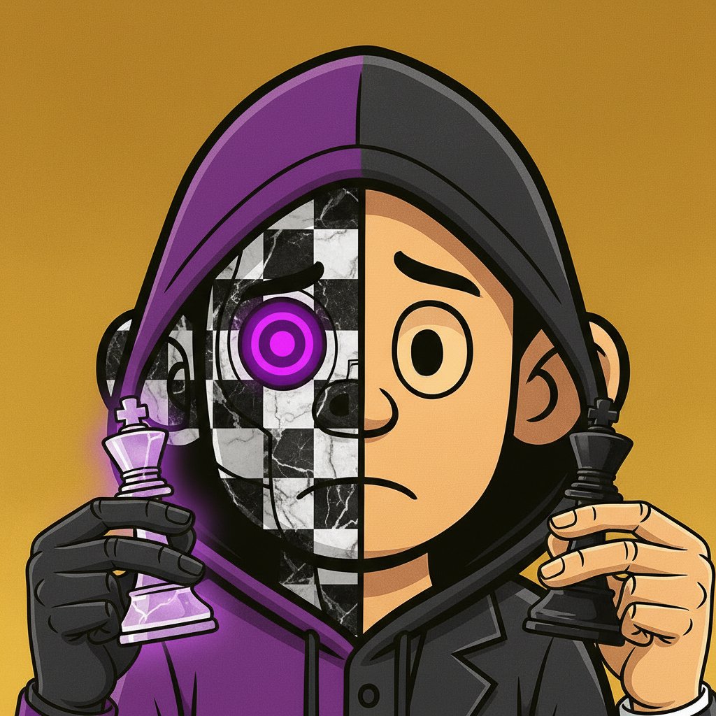 AntRelatable's tweet photo. Logic calculates the move, but the soul feels the weight. ♟️

Introducing "The Checkmate Dualist,"  a visual exploration of the internal conflict 

The game is won in the mind, but the cost is felt in the heart. @Randocatss 
https://t.co/oUGL0UQcZG https://t.co/okHM8oslnH