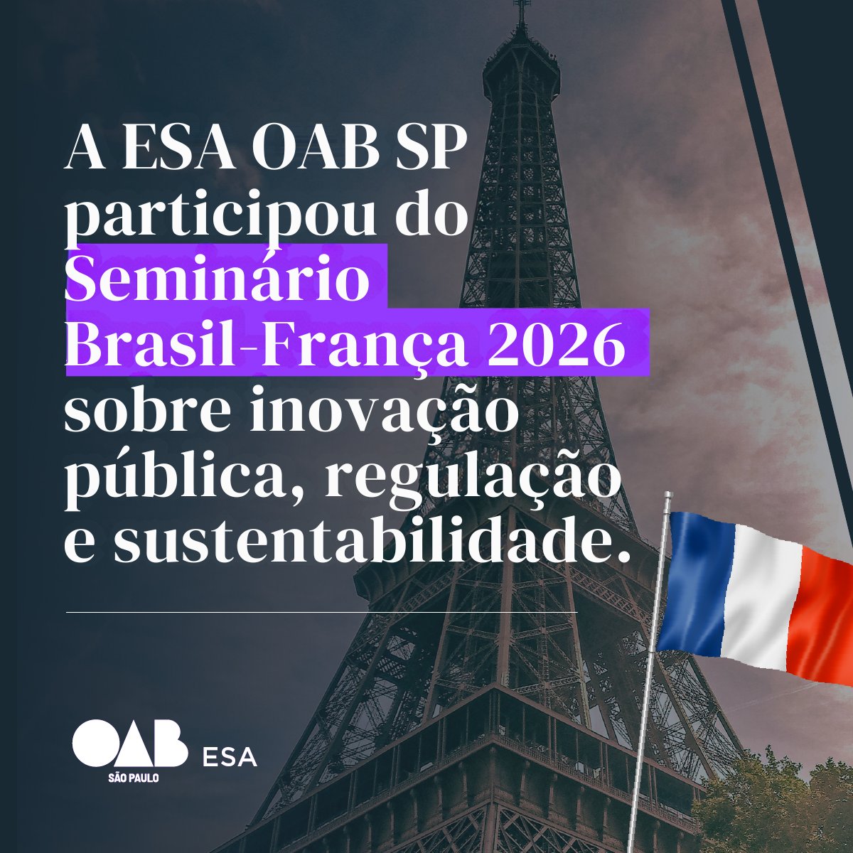 🚨Notícia: A ESA OAB SP esteve presente em um dos mais relevantes encontros acadêmicos de cooperação internacional! ⚖️🌍

Nossa diretora, Dra. Daniela Libório, palestrou na última terça-feira (10) como conferencista na mesa “Sustentabilidade, ESG e cidades inteligentes”, 🏙️✨