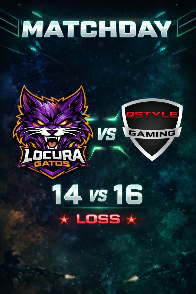 LGatosCS's tweet image. #LocuraGatos #vs #qStyle #ESEA 

It hurts because it was so close. 14:16 vs qStyle.
We fought until the very last round and we’ll take the lessons from this one. Next time, we close the map. 💪🔥