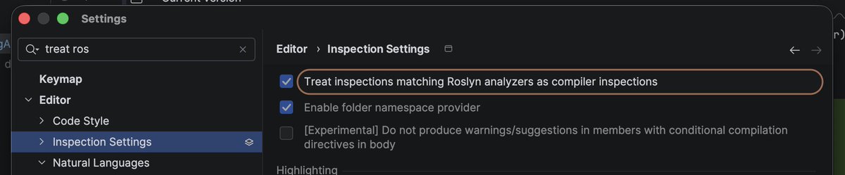 <a href="/James_M_South/">JimBobSquarePants 🇺🇦</a> <a href="/JetBrainsRider/">JetBrains Rider</a> the short story: at some point in time MS folks implemented a bunch of code analyzers, duplicating what R# had running for ages. In a completely incompatible way. With own setting keys. With own setting values. With a different behavior. We did our best to map &amp; align our stuff
