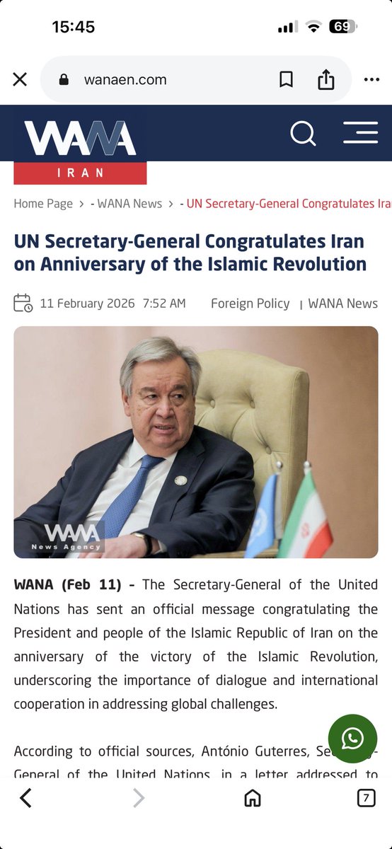 Tandis que des manifestants iraniens sont réprimés dans le sang pour avoir contesté le régime, le secrétaire général de l’ONU, Antonio Guterres, a officiellement félicité Téhéran pour l’anniversaire de la Révolution islamique !