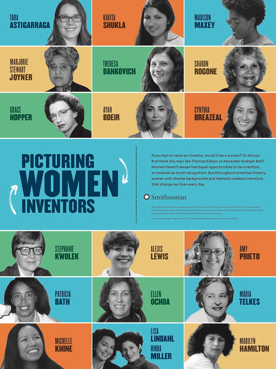 sitesExhibits's tweet photo. “Picturing Women Inventors” explores the inventions of 19 highly accomplished American women. Astronauts, computer pioneers, and businesswomen join athletes, engineers, and even teenagers in this remarkable group of inventors! 
Request your free copy: https://t.co/BwaKyPWkzt https://t.co/zhMOj6i5Sw