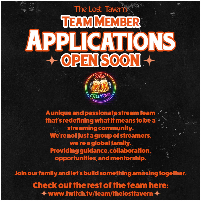 Applications for The Lost Tavern will go live March 1st.